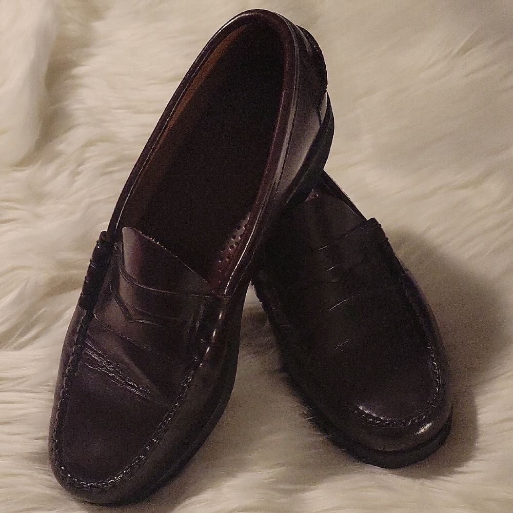 L.L. Bean Dark Brown Leather Loafers EUC Size 10